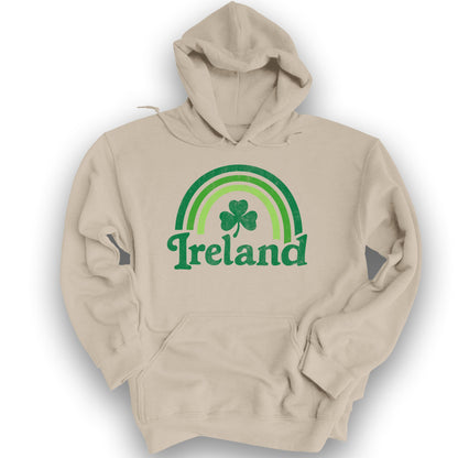 Ireland Rainbow Shamrock Hoodie - Sand