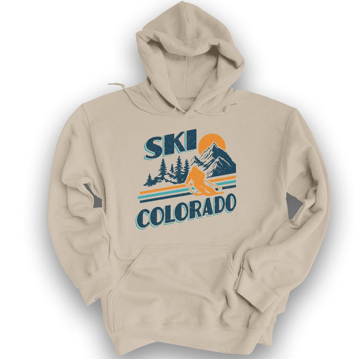 Ski Colorado Retro 80's Hoodie - Sand