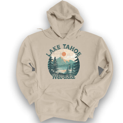 Lake Tahoe Nevada Vintage Circle Hoodie - Sand