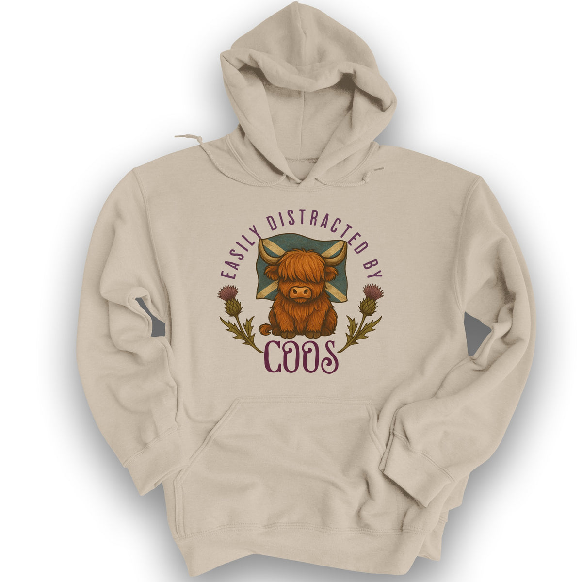 Easily Distracted By Coos Hoodie - Sand