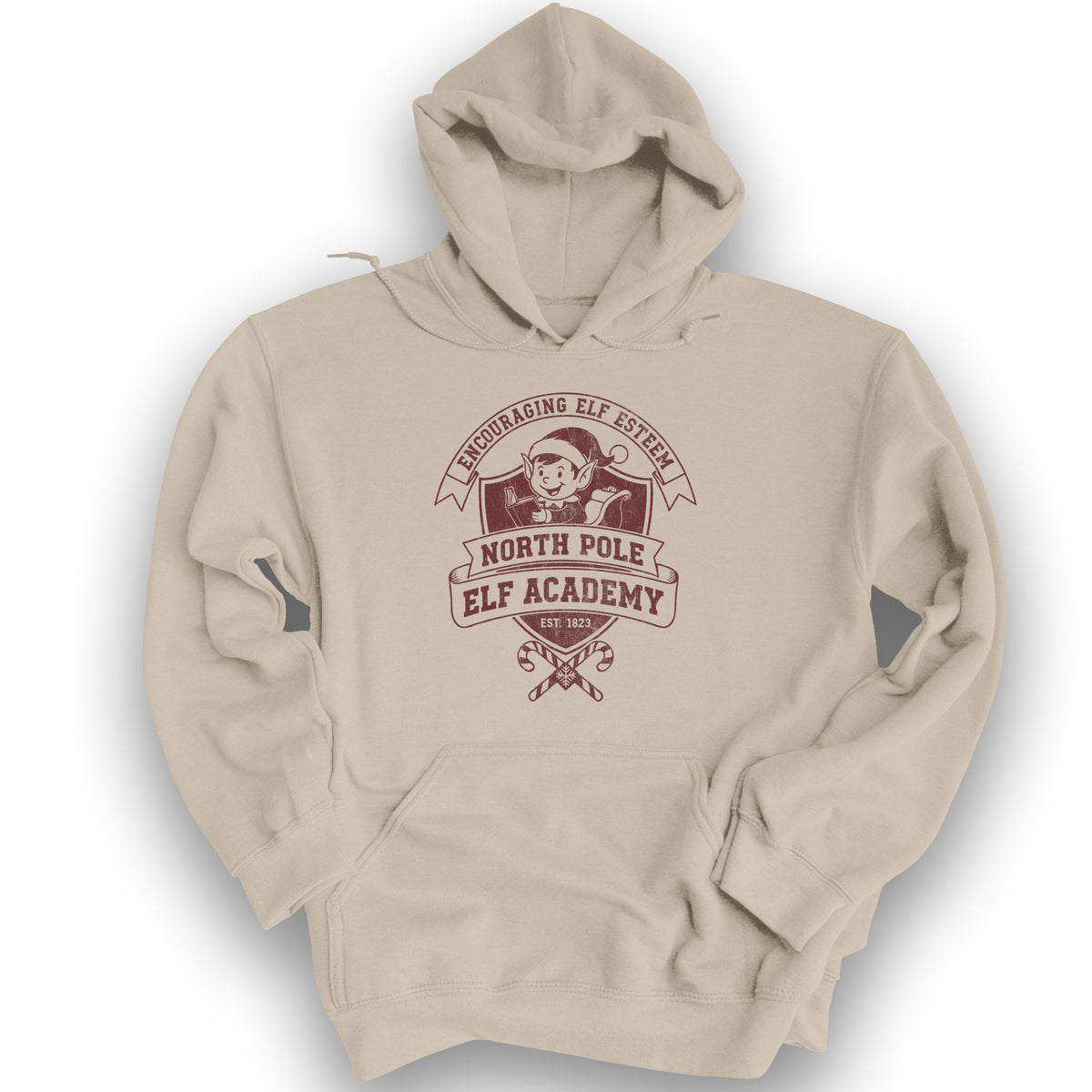 North Pole Elf Academy Hoodie - Sand