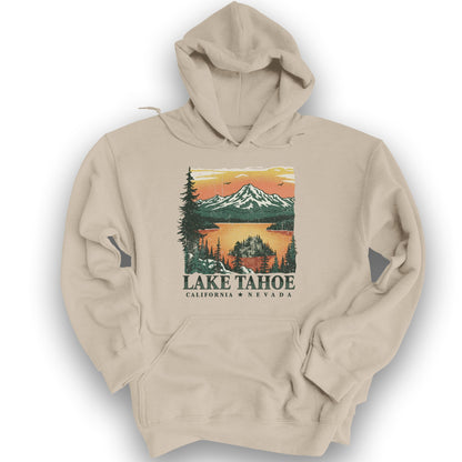 Lake Tahoe Emerald Bay Sunset Hoodie - Sand