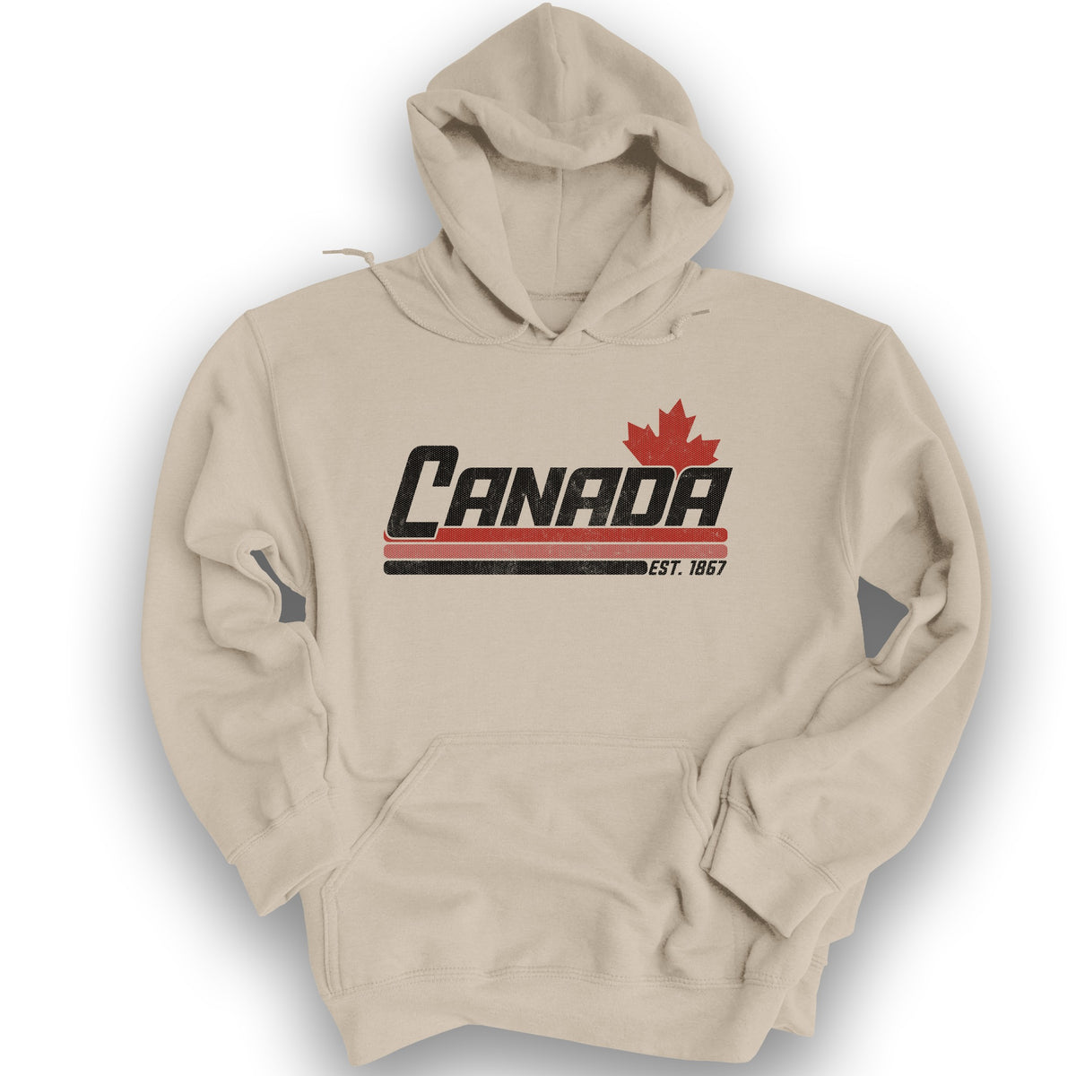 Canada Retro Stripe Hoodie - Sand