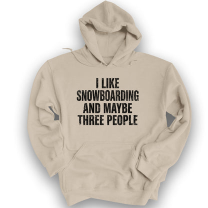 I Like Snowboarding Hoodie - Sand