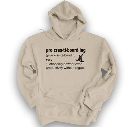 Procrastiboarding Snowboard Hoodie - Sand