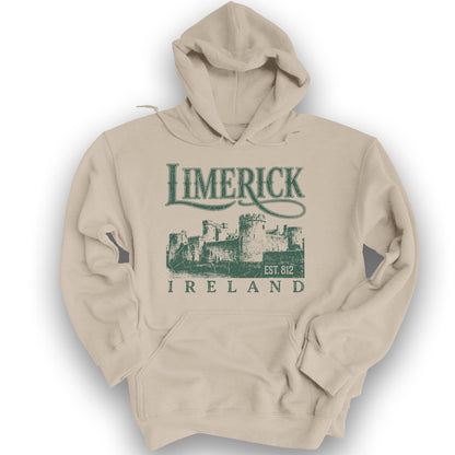 Limerick Ireland Vintage Print Hoodie - Sand