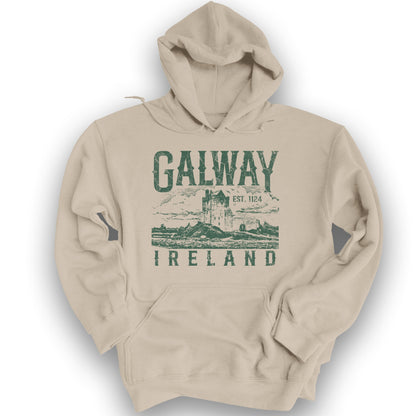 Galway Ireland Vintage Print Hoodie - Sand