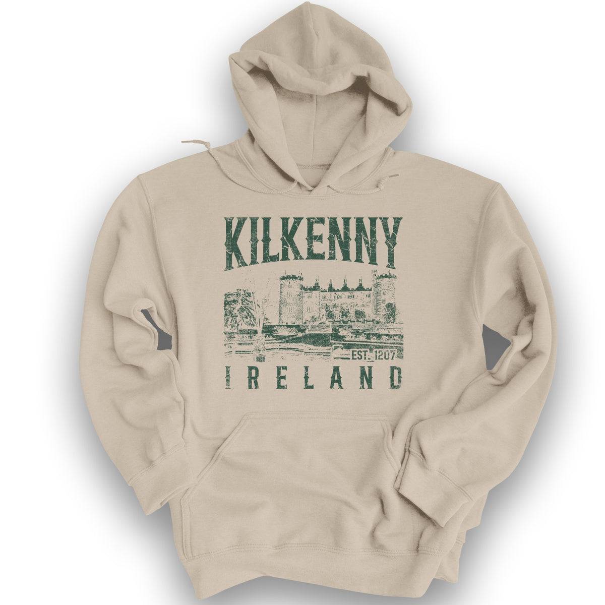 Kilkenny Ireland Vintage Print Hoodie - Sand