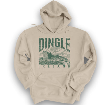 Dingle Ireland Vintage Print Hoodie - Sand