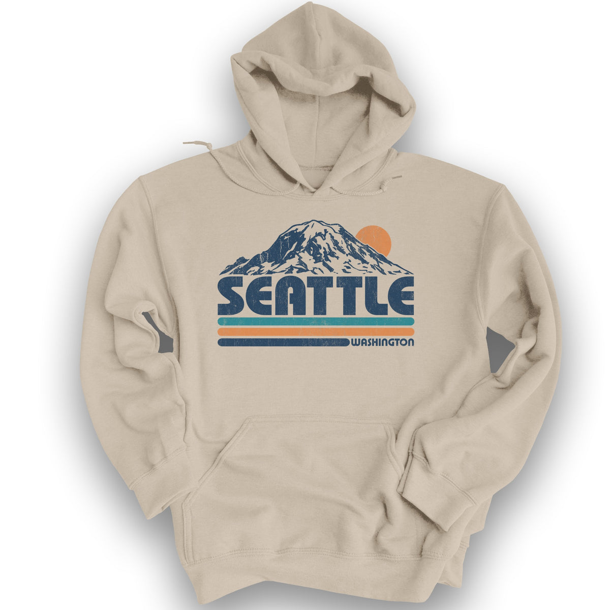 Seattle Retro Stripe Hoodie - Sand