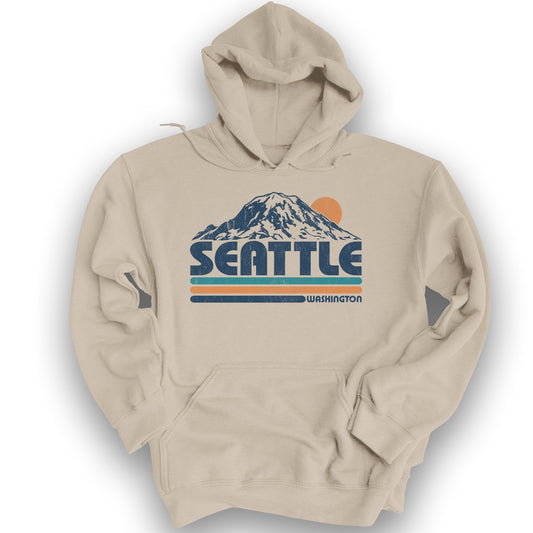 Seattle Retro Stripe Hoodie - Sand