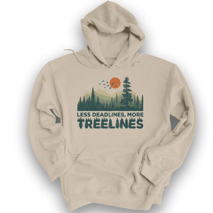 Less Deadlines More Treelines Hoodie - Sand