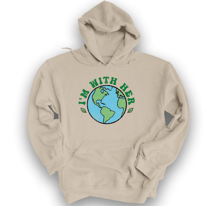 I'm With Her Earth Hoodie - Sand