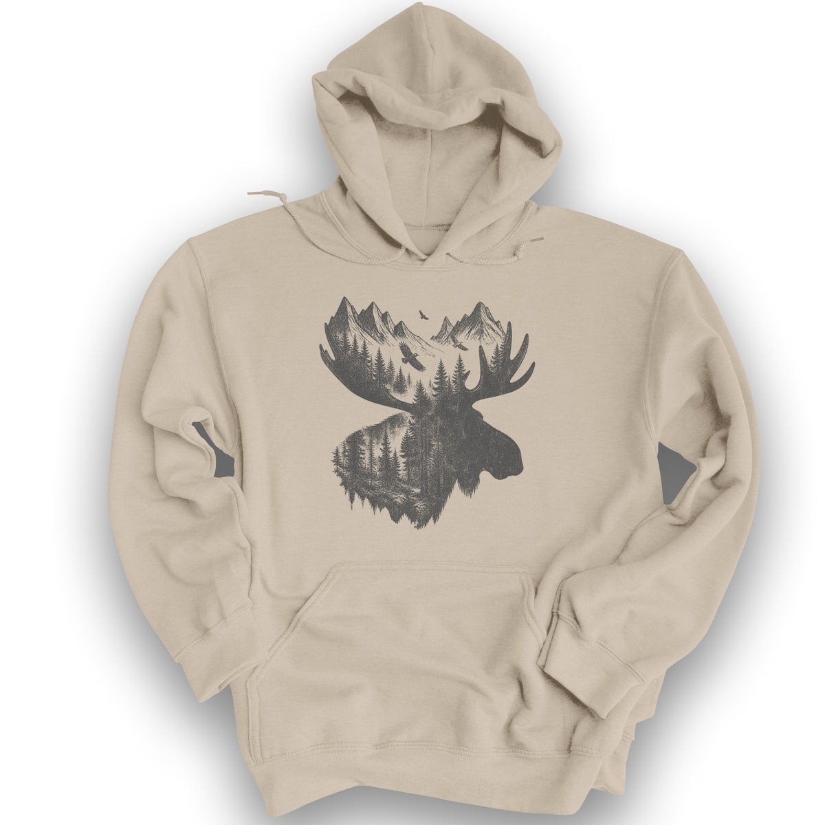 Moose Double Exposure Hoodie - Sand