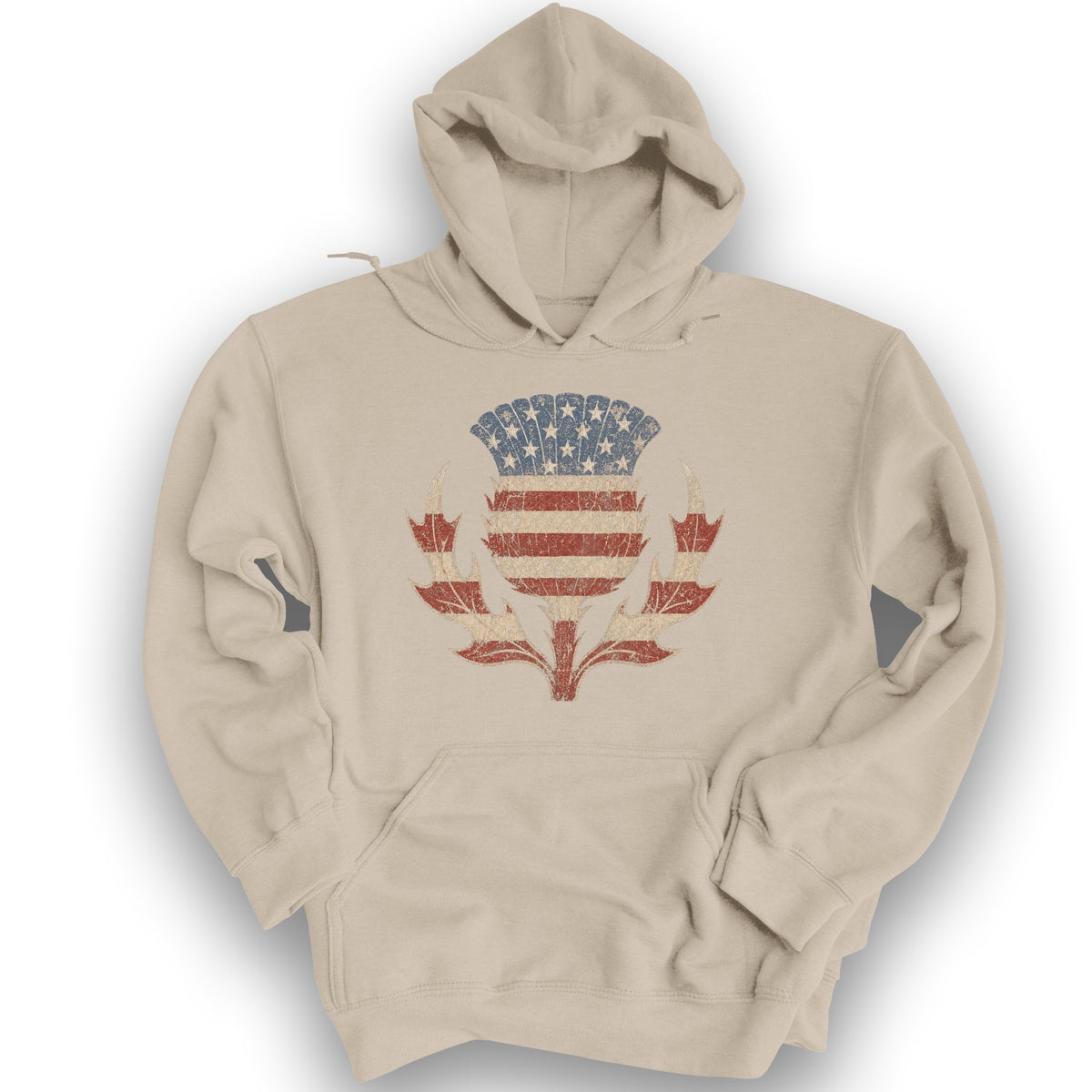 Vintage Flag Thistle Hoodie - Sand