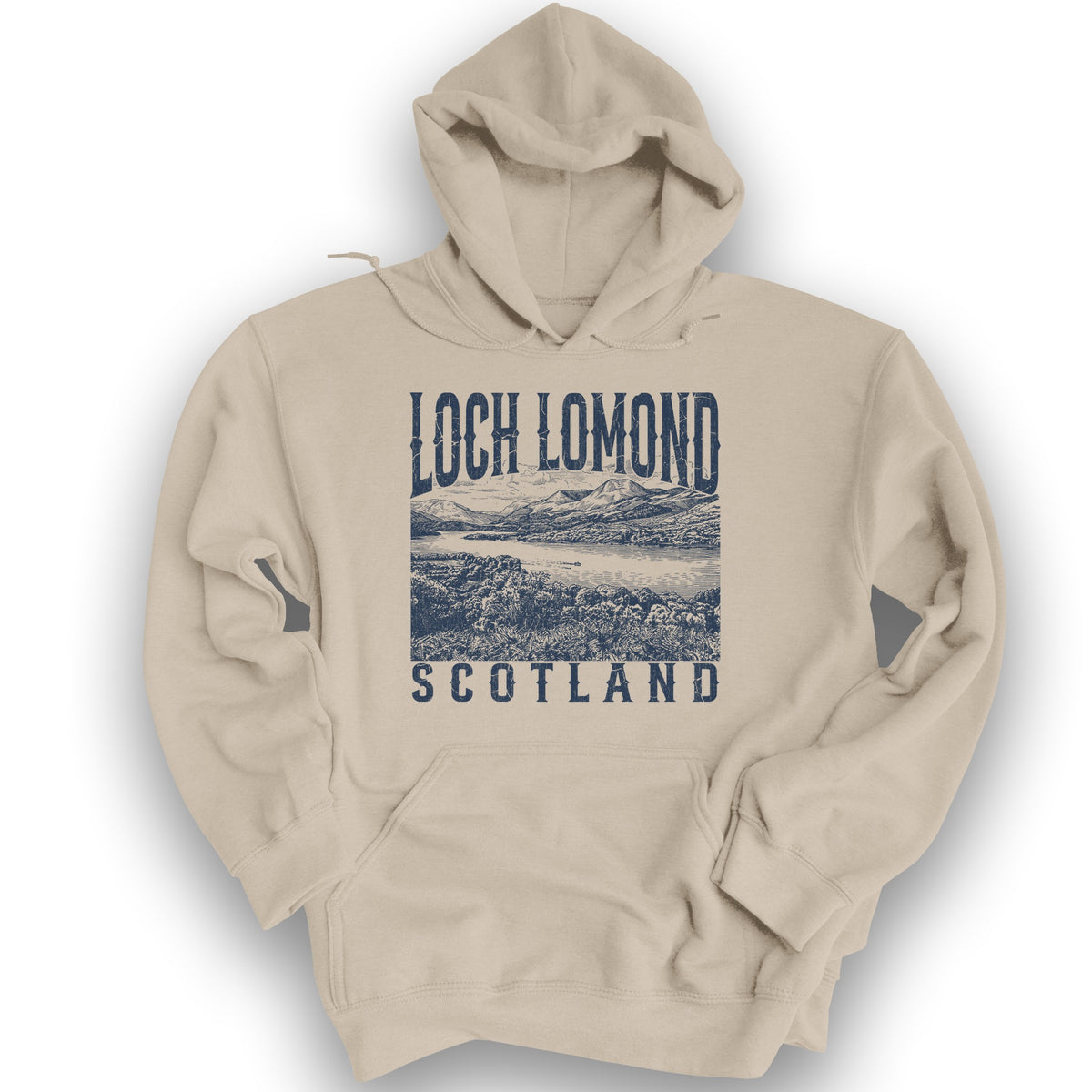 Loch Lomond Sketch Hoodie - Sand