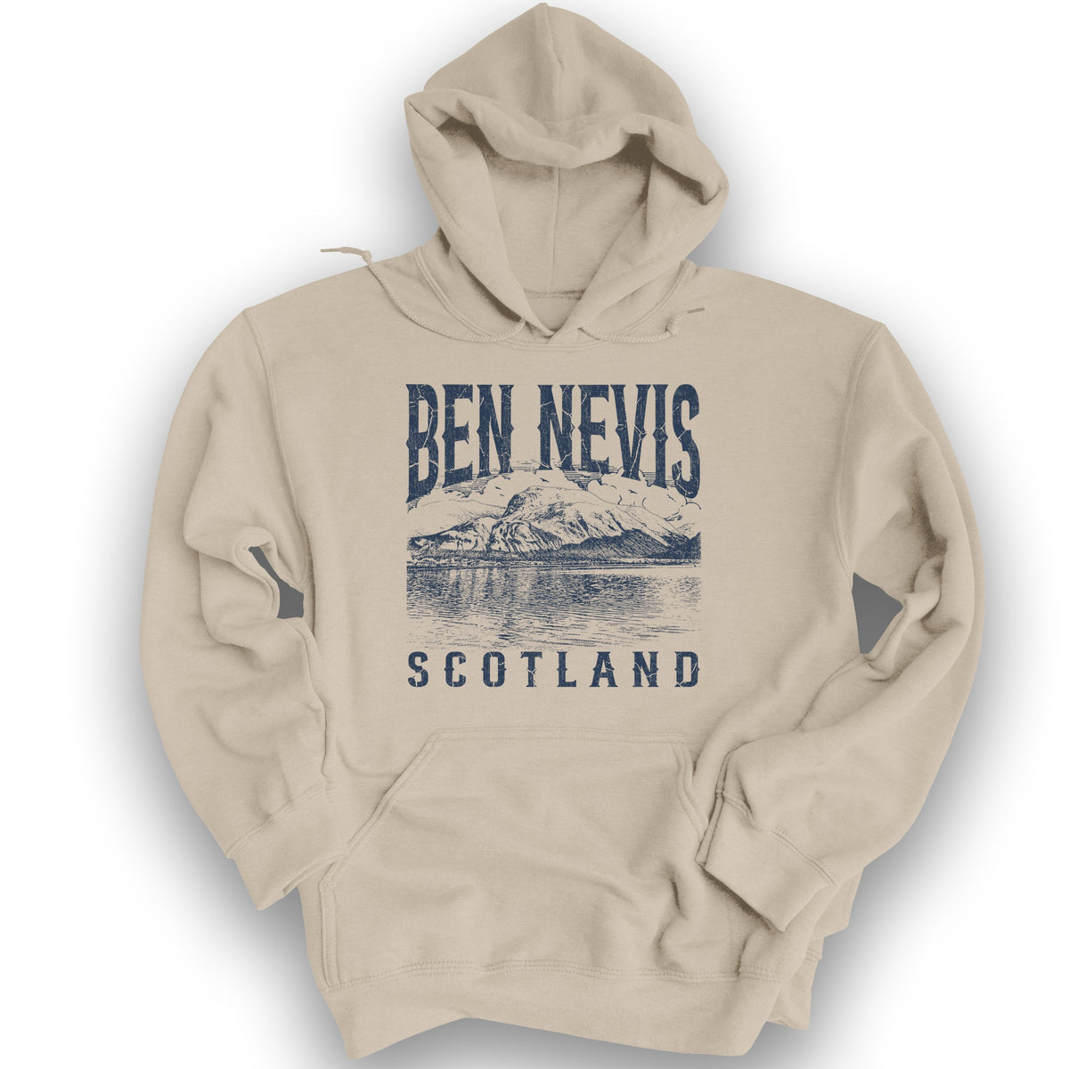 Ben Nevis Scotland Sketch Hoodie - Sand