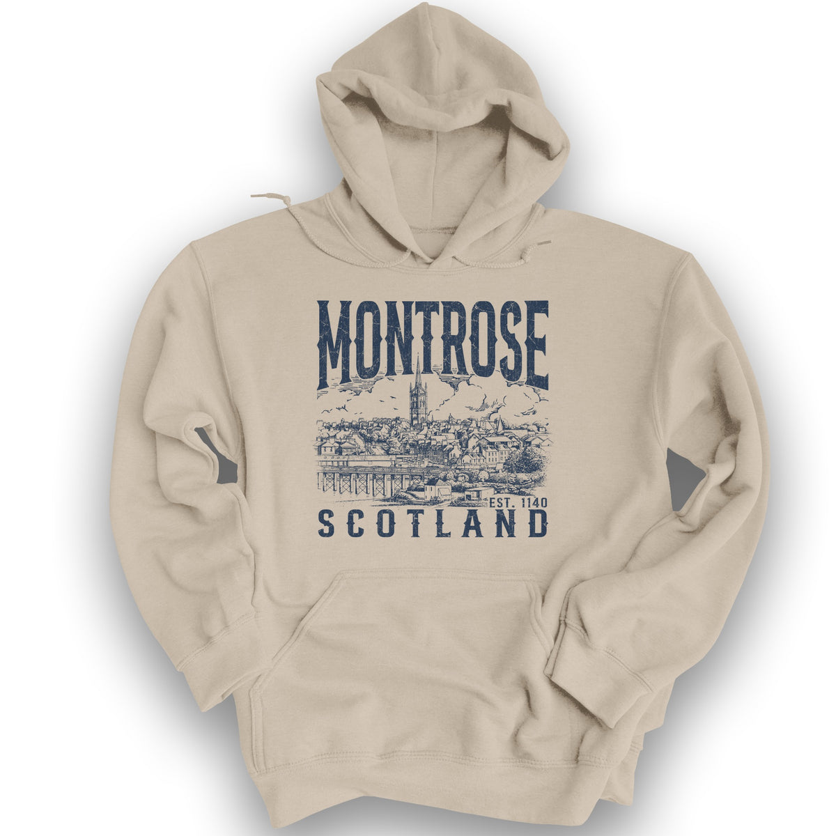 Montrose Scotland Sketch Hoodie - Sand