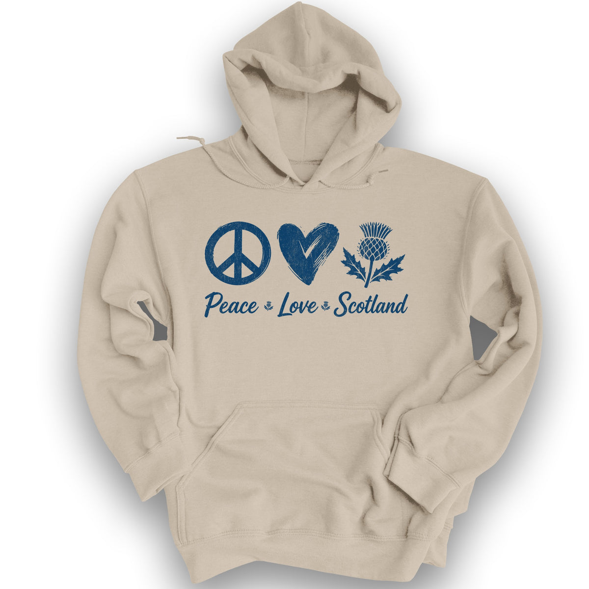 Peace Love Scotland Hoodie - Sand