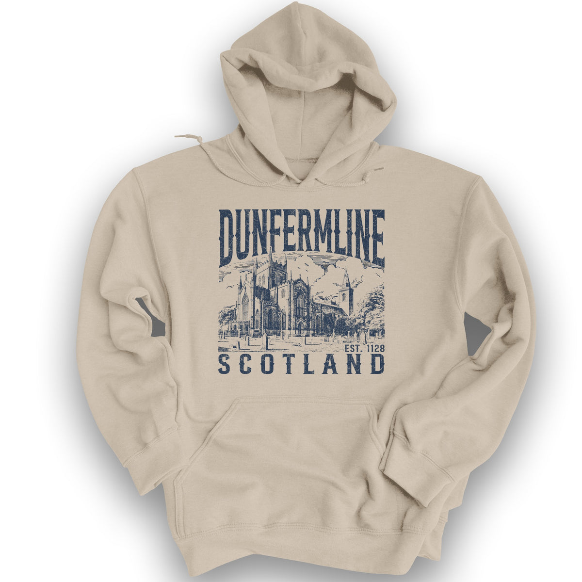 Dunfermline Scotland Sketch Hoodie - Sand