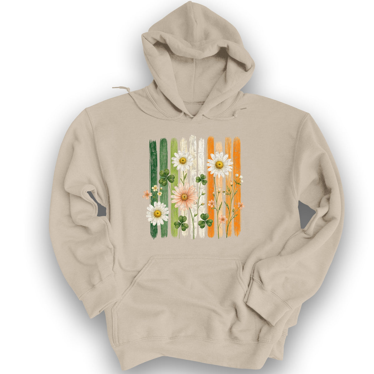 Irish Flower Stripes Hoodie - Sand