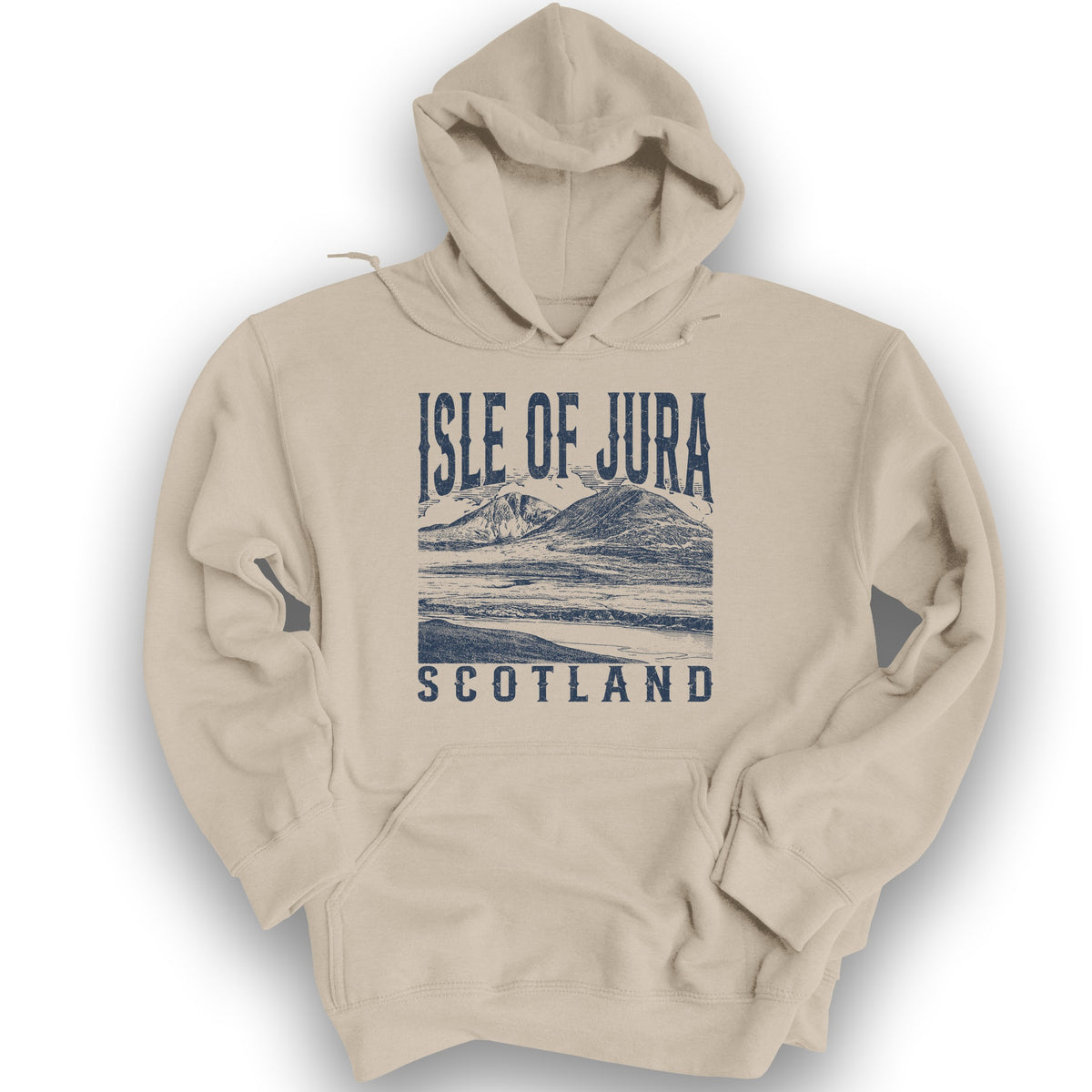 Isle of Jura Scotland Sketch Hoodie - Sand