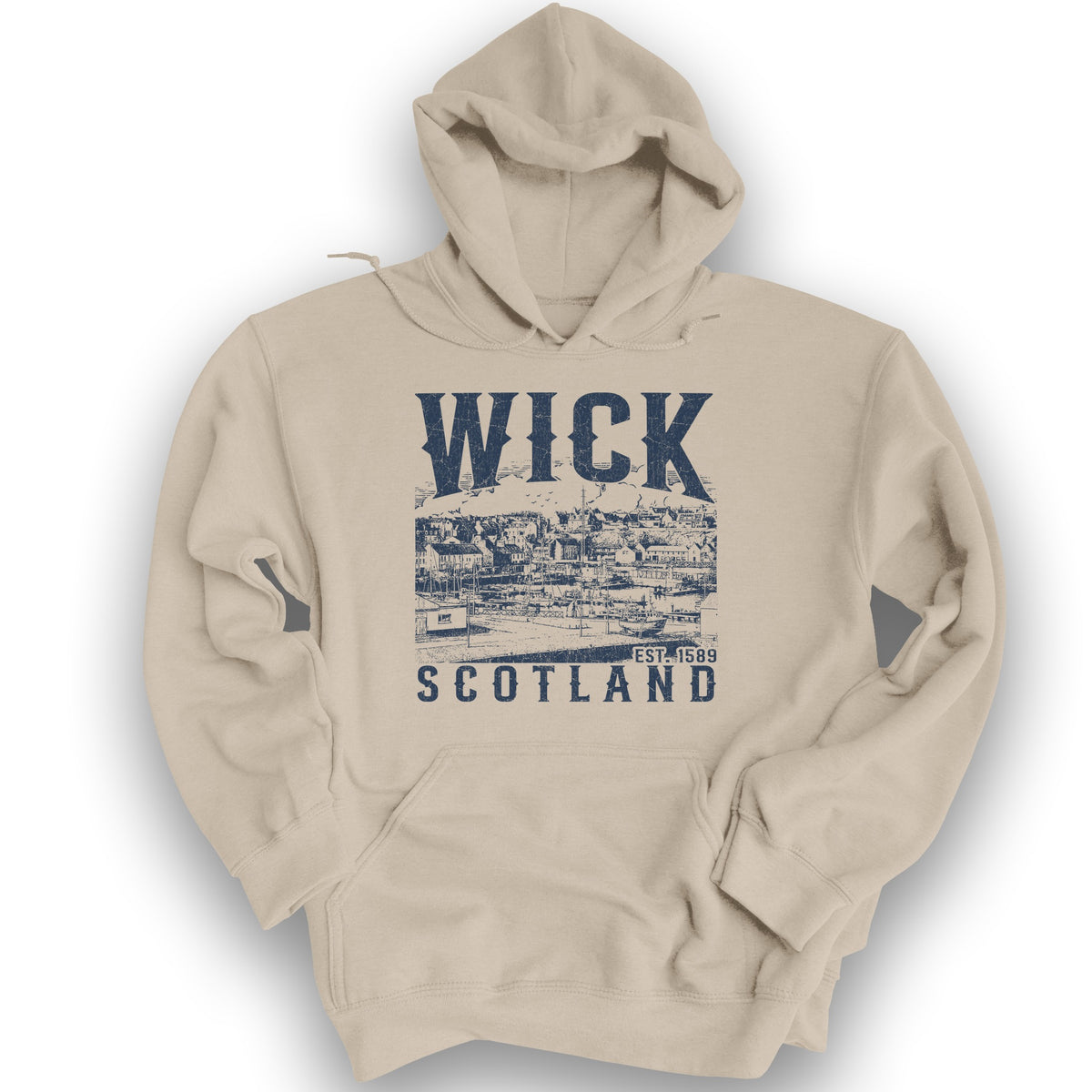 Wick Scotland Sketch Hoodie - Sand