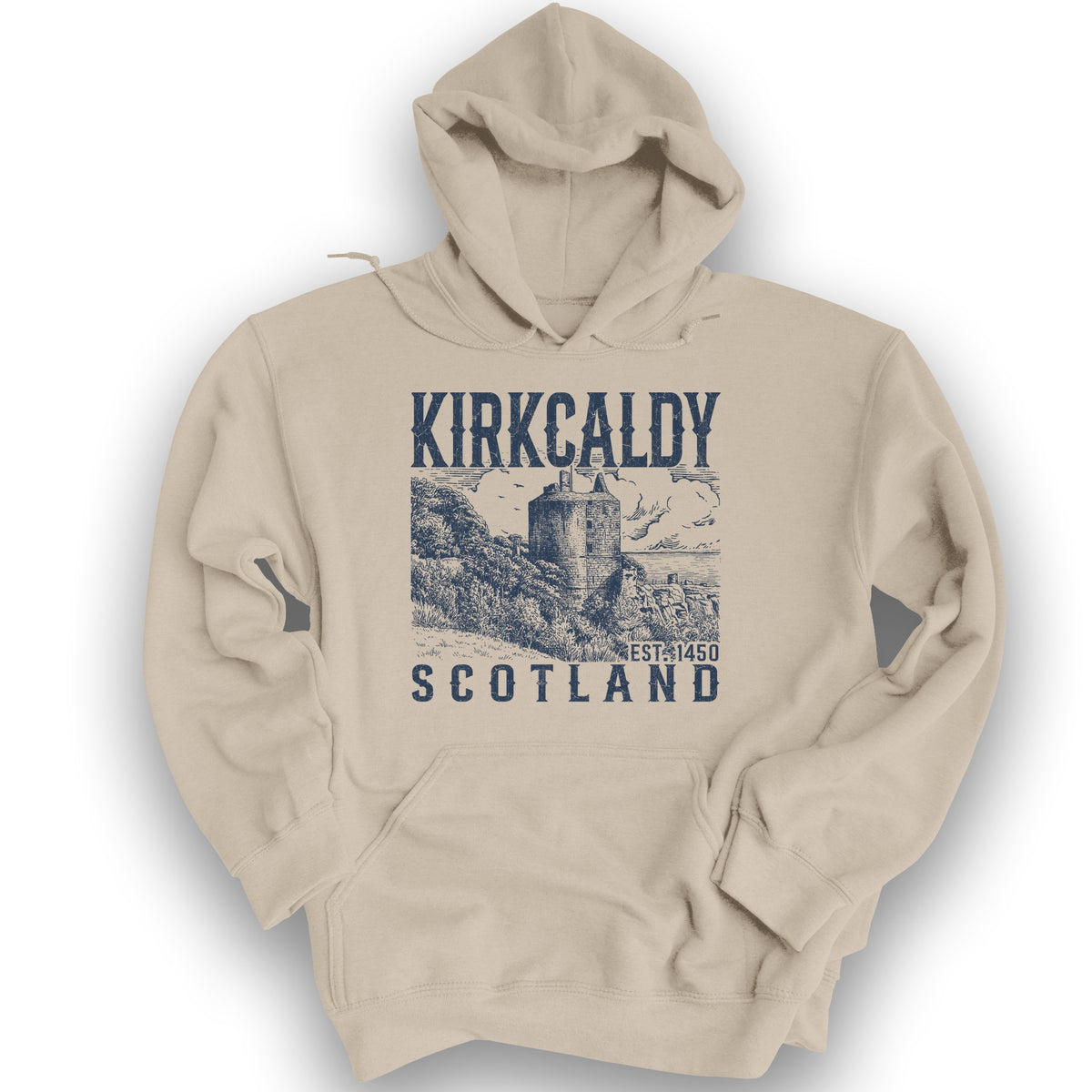 Kirkcaldy Scotland Sketch Hoodie - Sand