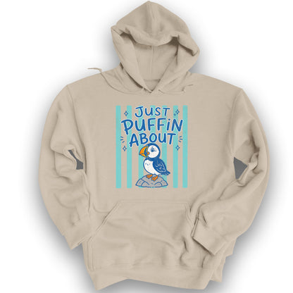 Just Puffin About Stripes Hoodie - Sand