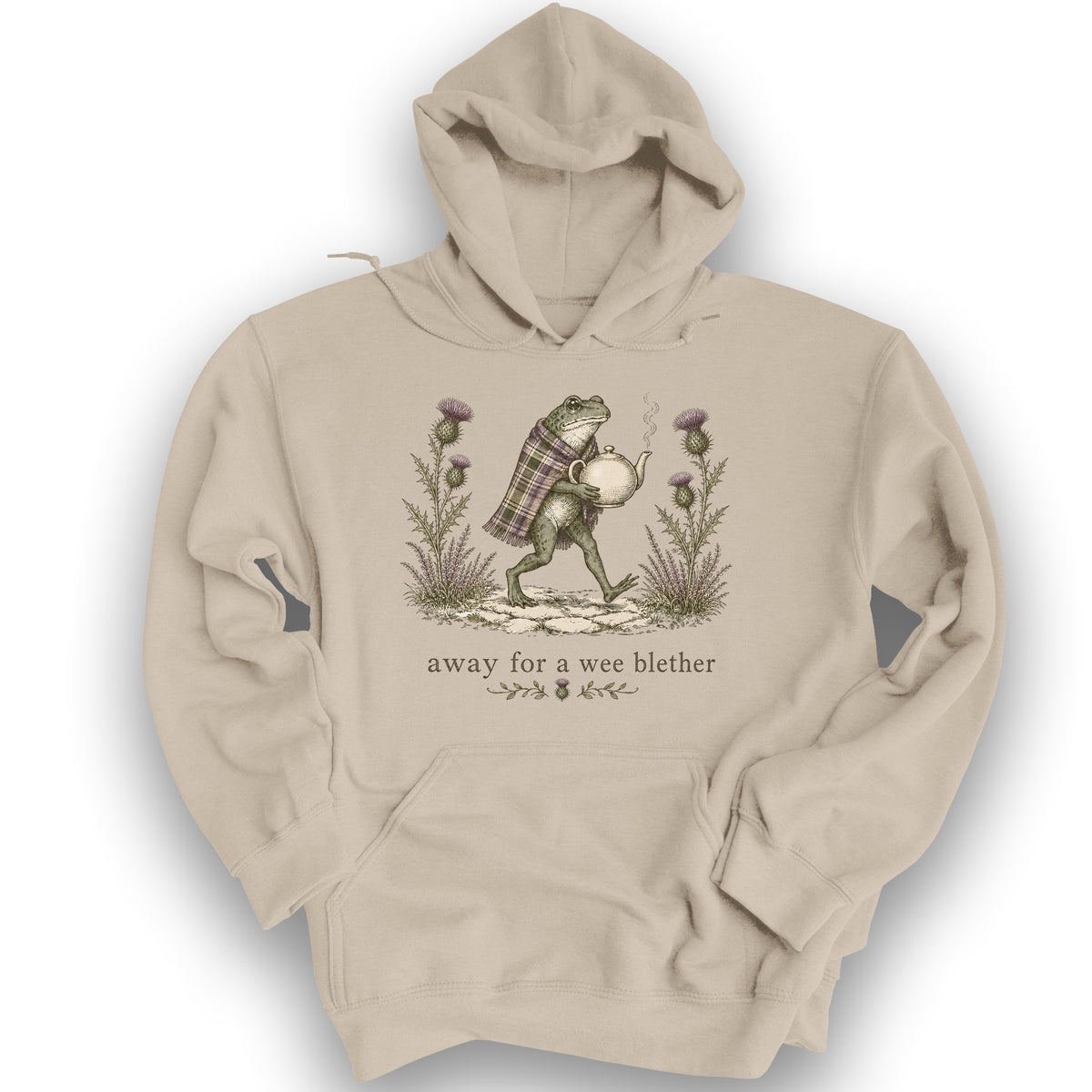 Wee Blether Frog Hoodie - Sand