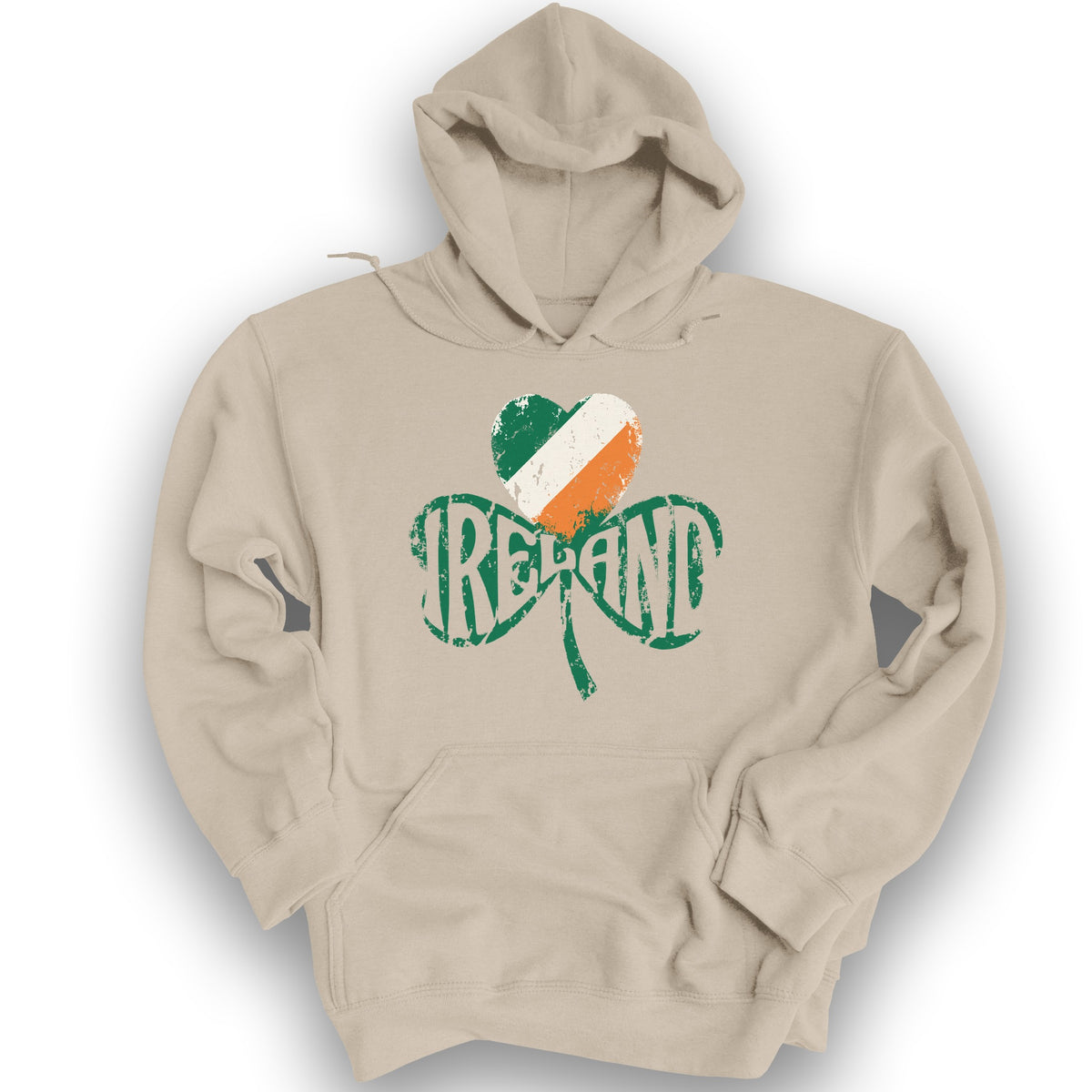 Ireland Shamrock Flag Hoodie - Sand