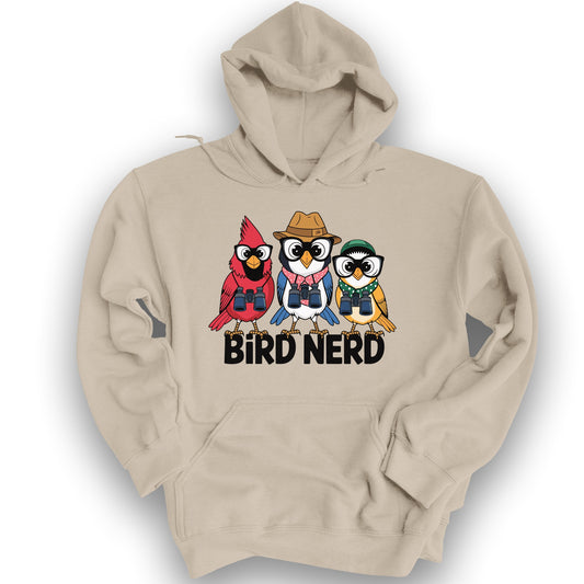 Bird Nerd "Birding Birds" Hoodie - Sand