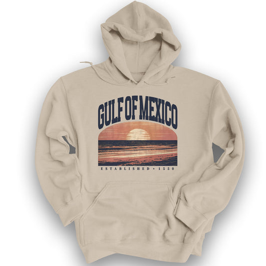 Gulf of Mexico Varsity Sunset Hoodie - Sand