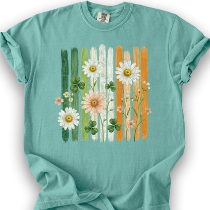 Irish Flower Stripes T-Shirt - Seafoam