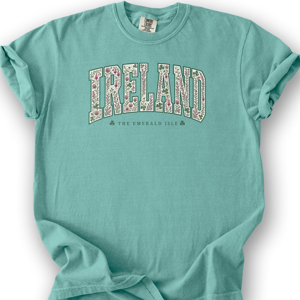 Ireland Varsity Floral T-Shirt - Seafoam