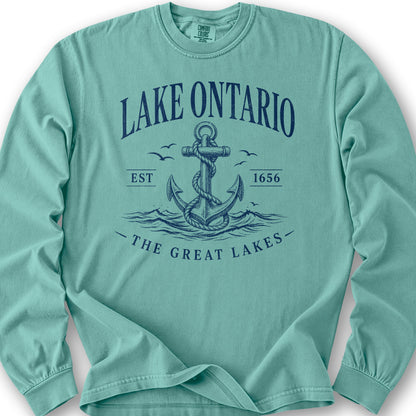 Lake Ontario Anchor Long Sleeve Shirt - Seafoam