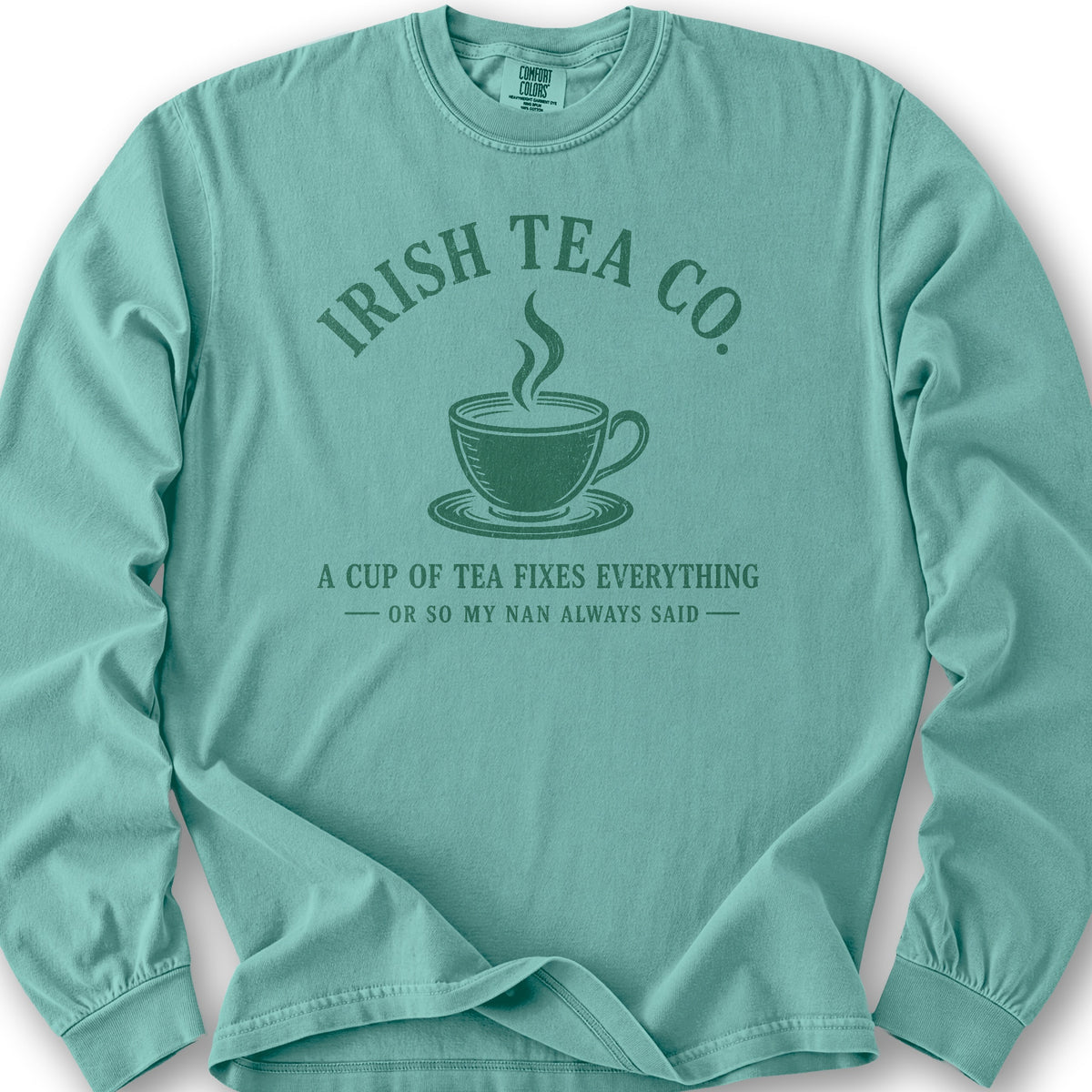 Irish Tea Company Long Sleeve Shirt - Seafoam