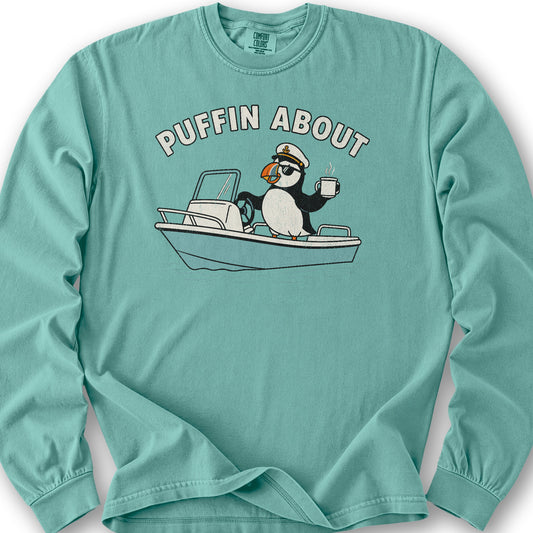 Puffin About Boat Long Sleeve Shirt - Seafoam
