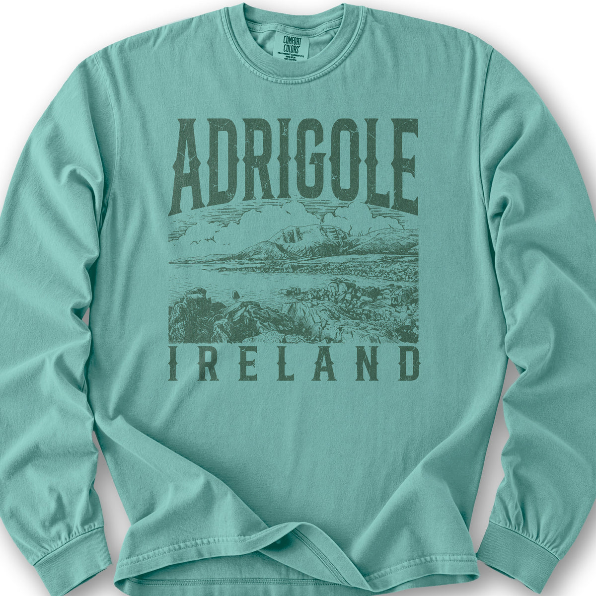 Adrigole Ireland Sketch Long Sleeve Shirt - Seafoam