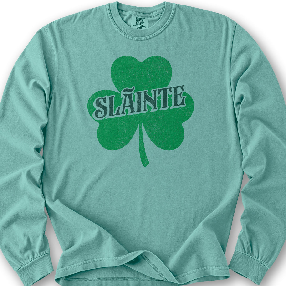 Sláinte Textured Shamrock Long Sleeve Shirt
