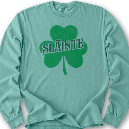 Sláinte Textured Shamrock Long Sleeve Shirt