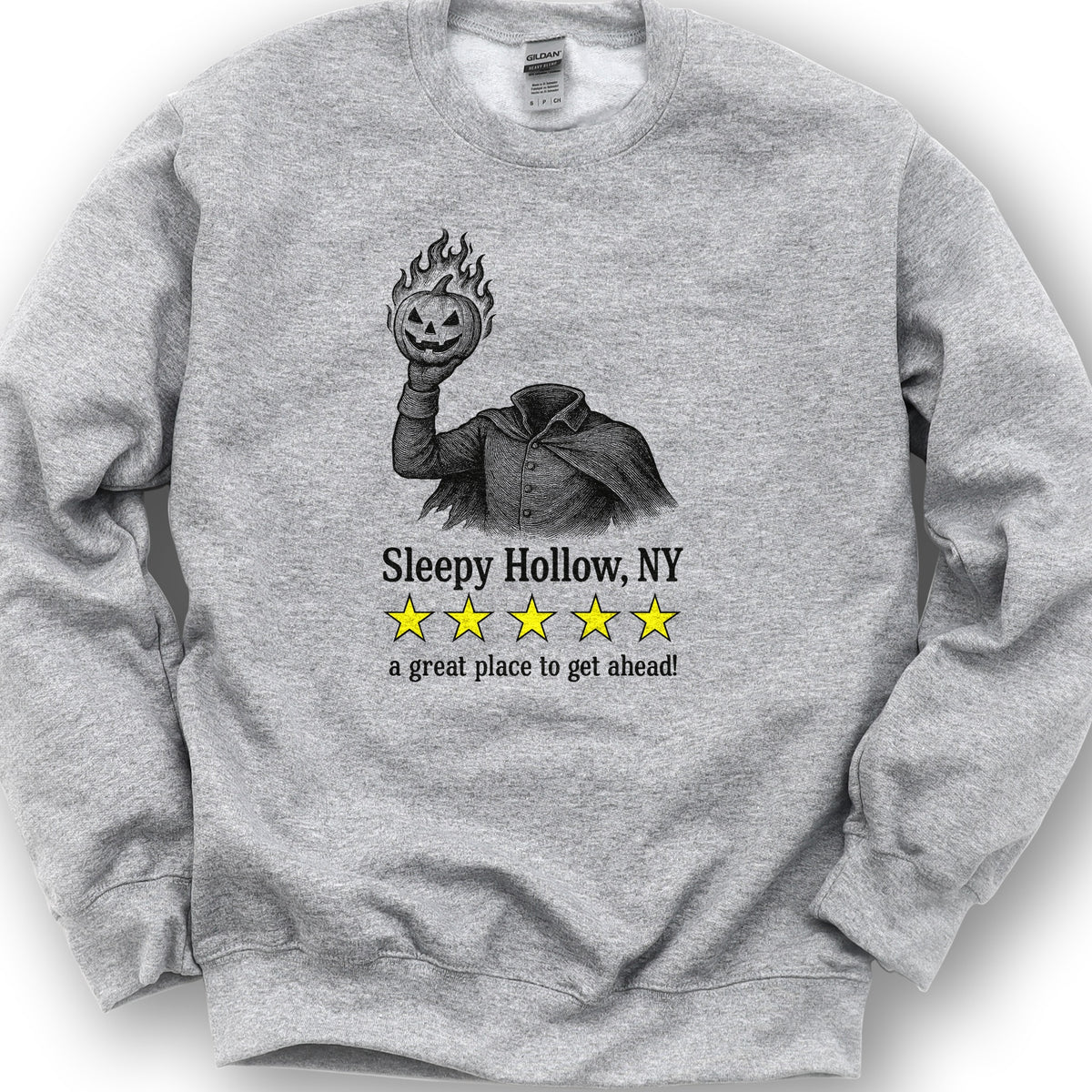 Sleepy Hollow NY "5 Star Review" Sweatshirt - Sport Grey
