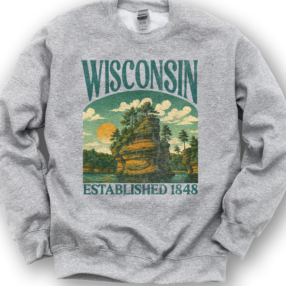 Wisconsin "Big & Bold" Sweatshirt - Sport Grey