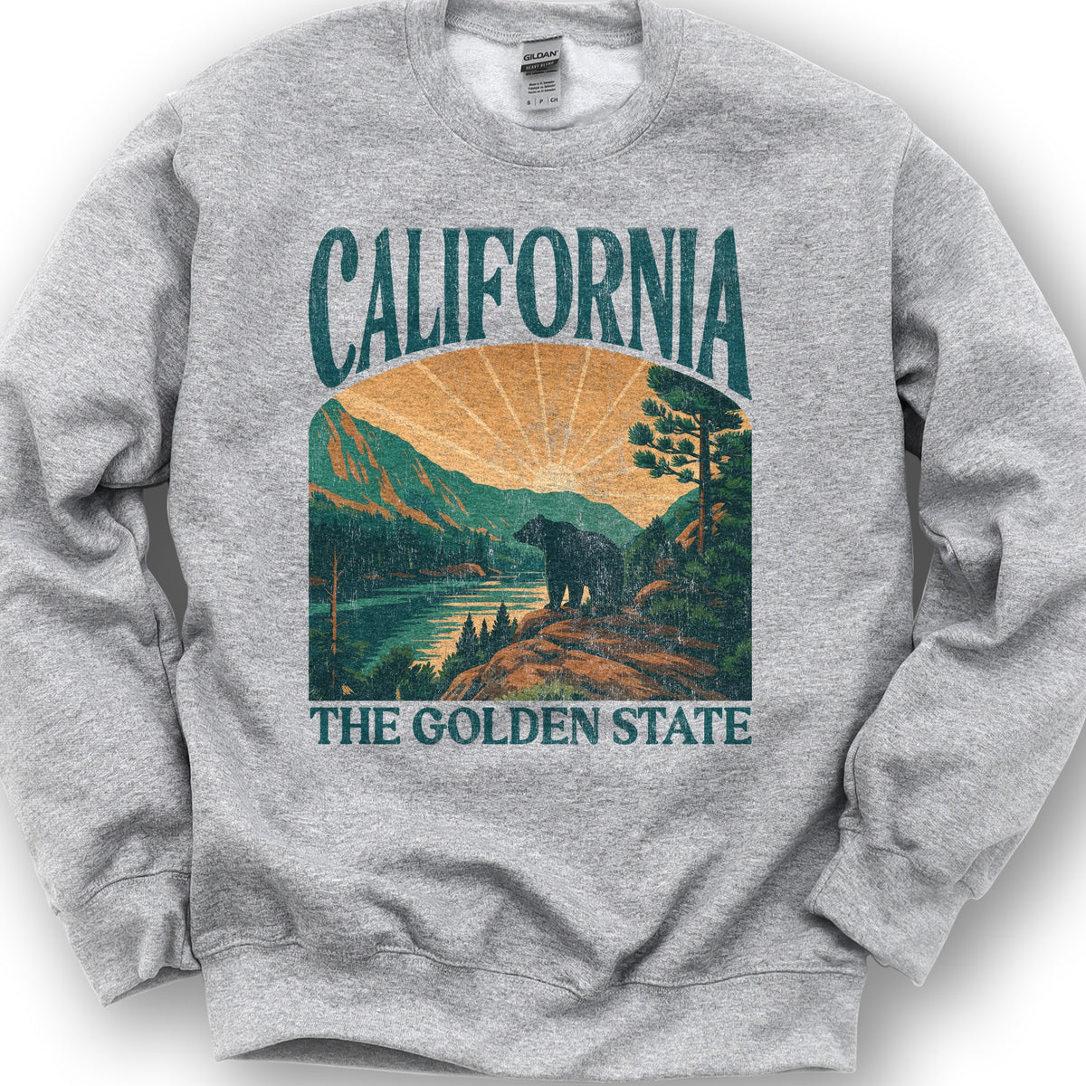 California Golden State "Big and Bold" Sweatshirt - Sport Grey