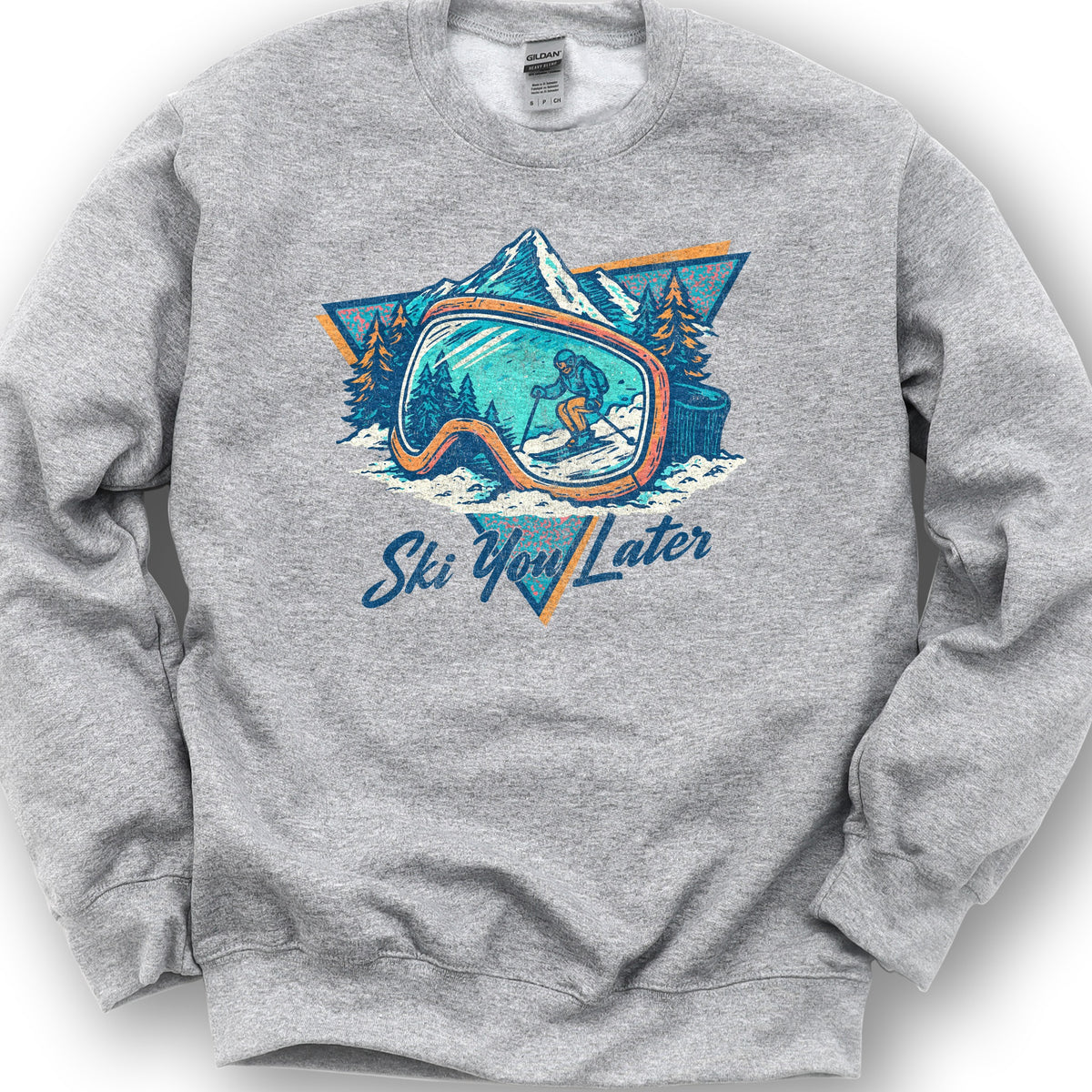 Ski You Later Retro 1980's Sweatshirt - Sport Grey