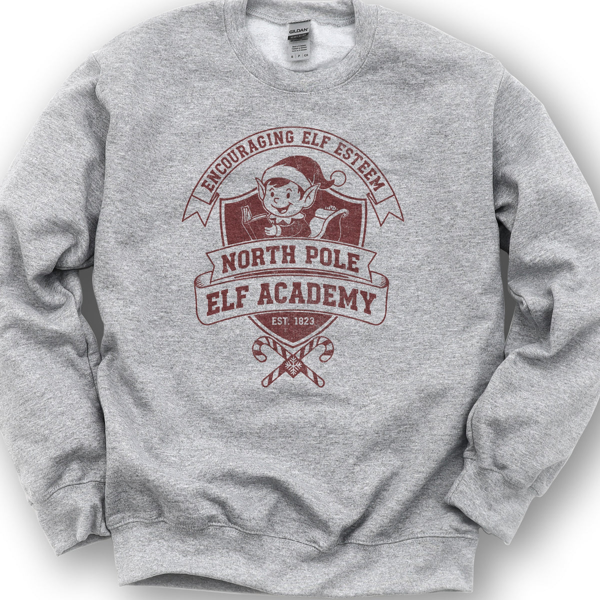North Pole Elf Academy Sweatshirt - Sport Grey