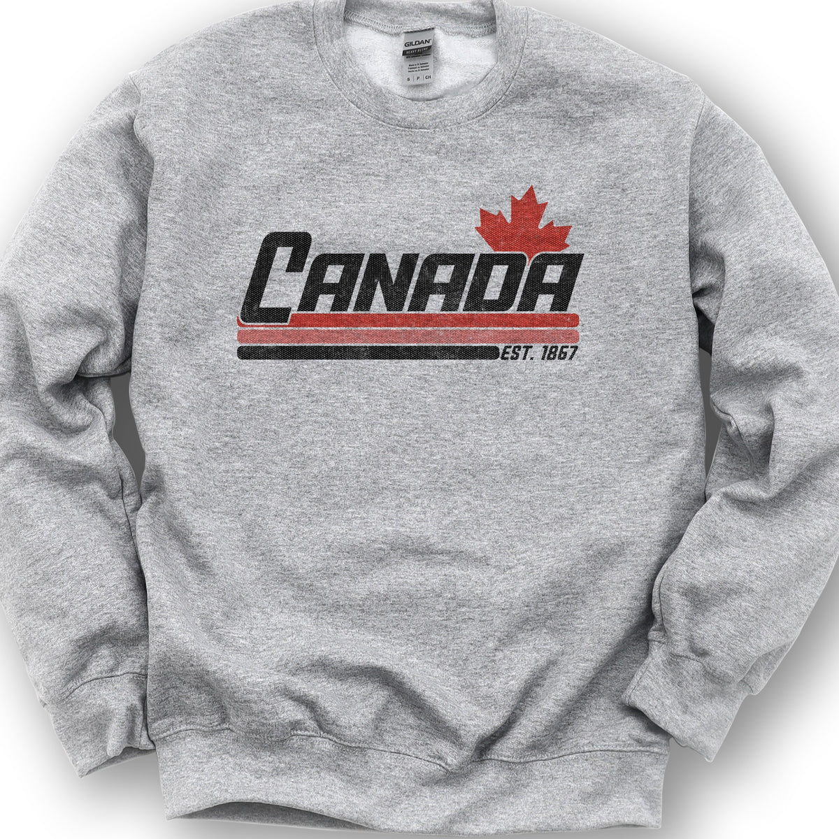 Canada Retro Stripe Sweatshirt - Sport Grey