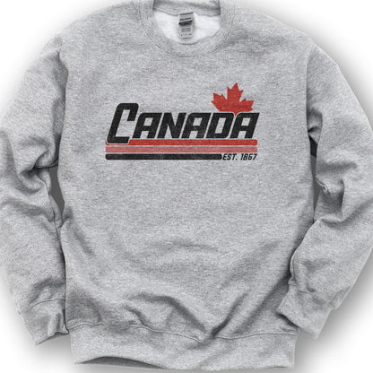 Canada Retro Stripe Sweatshirt - Sport Grey
