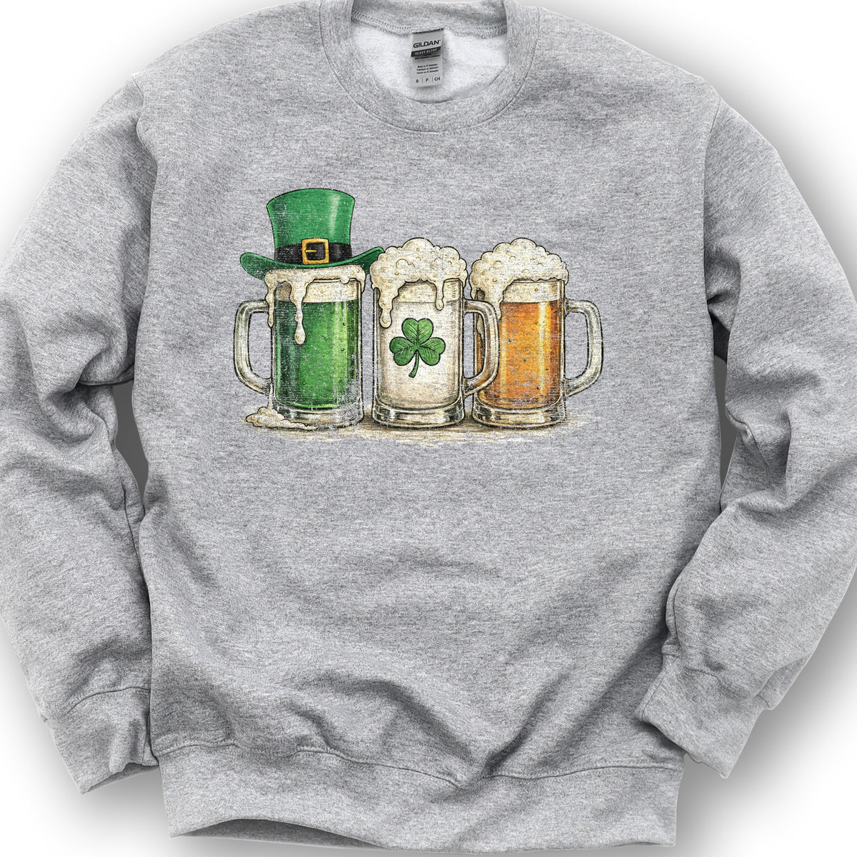 Irish Flag Mugs Sweatshirt - Sport Grey