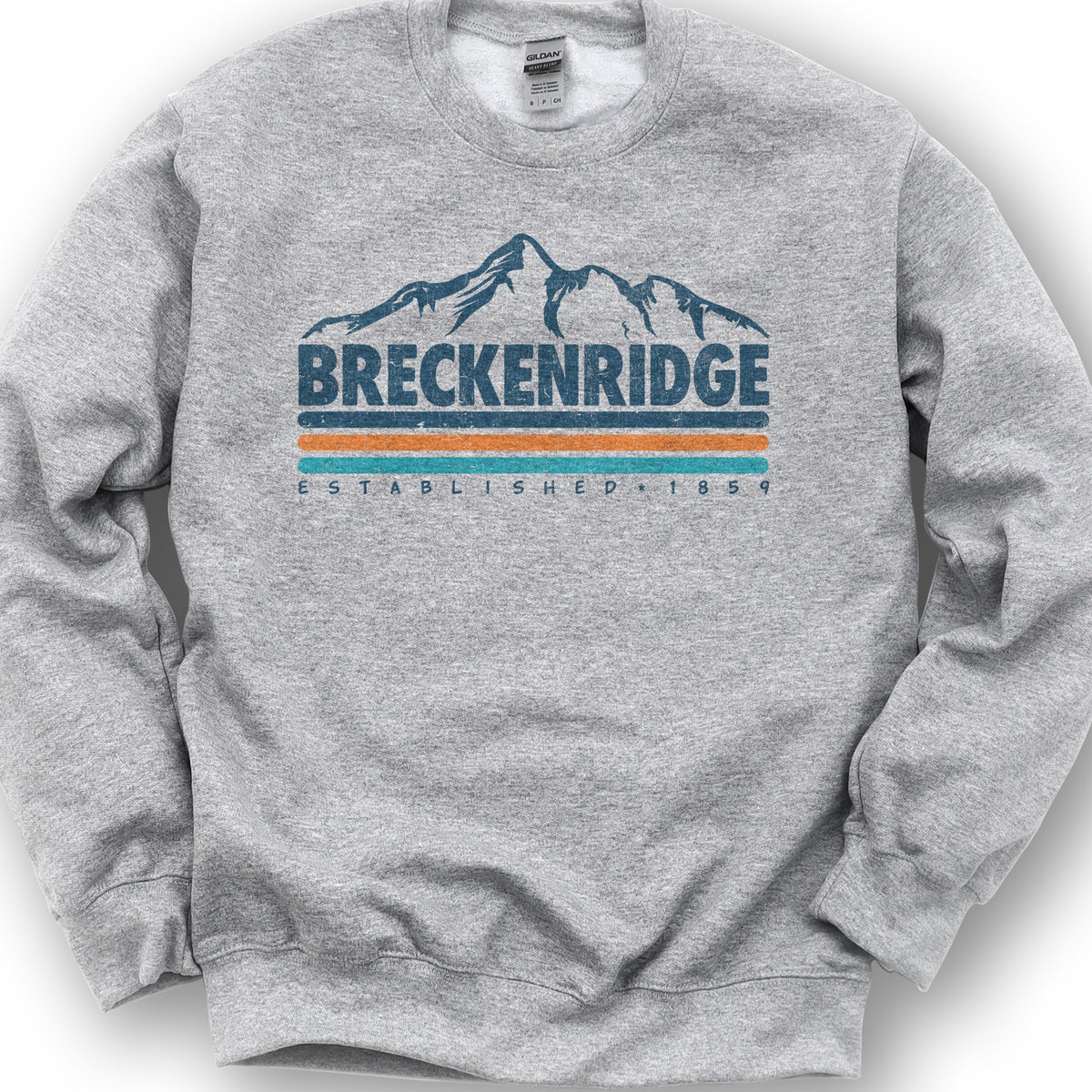 Breckenridge Retro Stripe Sweatshirt - Sport Grey